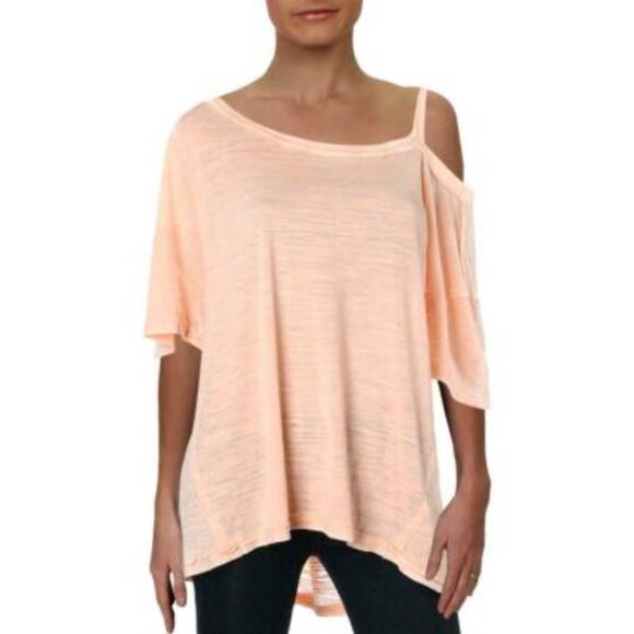 FREE PEOPLE "Alex" Light Pink Cutout Tee, XS - Picture 2 of 4